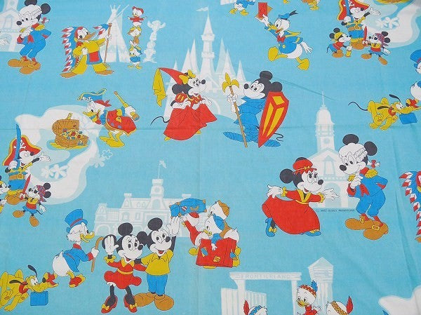 【ミッキー&フレンズ】USA!ディズニー・レトロ可愛い・ヴィンテージ・ユーズドシーツ(1/2)
