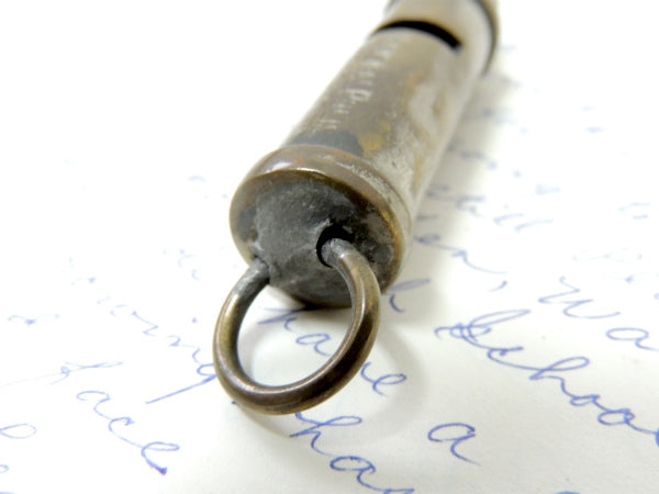 【ポリス・MUNICIPAL POLICE】 アンティーク・メタル製・ホイッスル・呼び笛