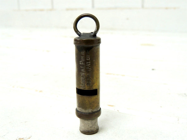【ポリス・MUNICIPAL POLICE】 アンティーク・メタル製・ホイッスル・呼び笛