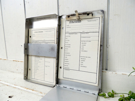 【SAUNDERS・USA】書類ケース付き・ヴィンテージ・バインダー・クリップボード・工業系