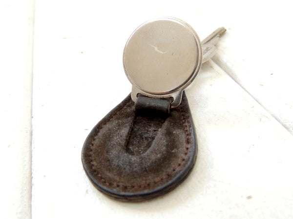 【GM・キャデラック・アメ車】ヴィンテージ・革・レザーキーホルダー・鍵2本付き・モーター系