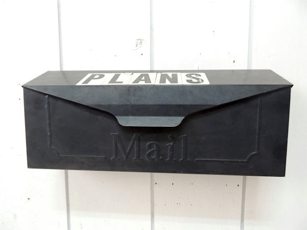 【Mail】黒色・横型・ヴィンテージ・メールボックス/郵便受け/ポスト USA