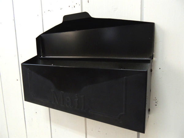 【Mail】黒色・横型・ヴィンテージ・メールボックス/郵便受け/ポスト USA