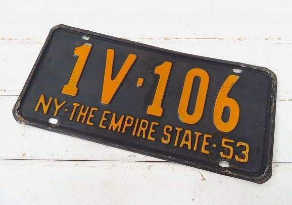 ニューヨーク州・1953年・ヴィンテージ・ナンバープレートTHE EMPIRE STATE