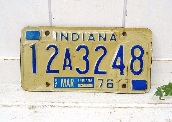 【INDIANA/インディアナ/1976】ヴィンテージ・ナンバープレート/カーライセンスプレート