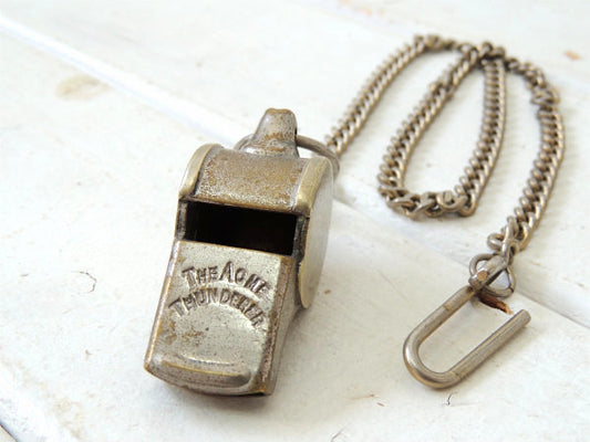 THE ACME THUNDERER ヴィンテージ ホイッスル チェーン付き イギリス製 笛 ENGLAND 英国