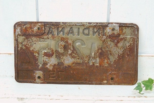 【INDIANA/インディアナ州/1975】ヴィンテージ・ナンバープレート/カーライセンスプレート