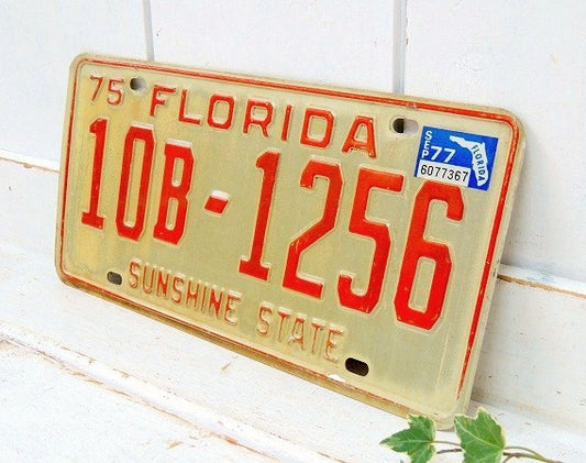 【フロリダ州/1975年】ヴィンテージ・ナンバープレート/カーライセンスプレート/USA