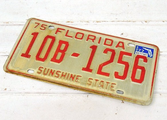 【フロリダ州/1975年】ヴィンテージ・ナンバープレート/カーライセンスプレート/USA