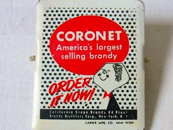 【CORONET】コロネット ブランデー・スチール製・ノベルティ・ヴィンテージ・クリップ　USA