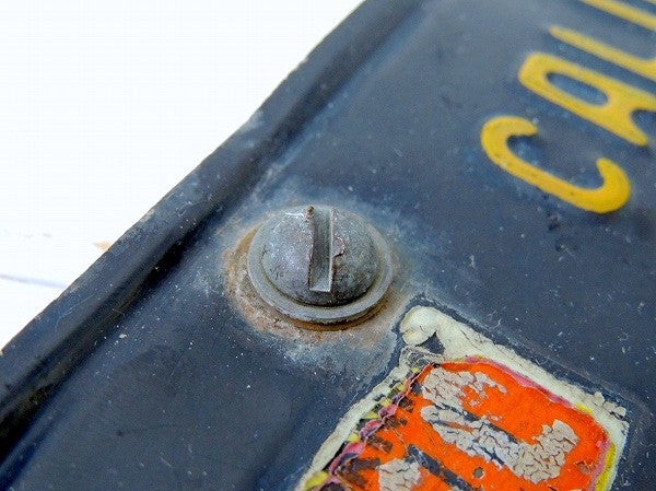 カリフォルニア州・1963年・ビンテージ・ブラック・ナンバープレート/カーライセンスプレート