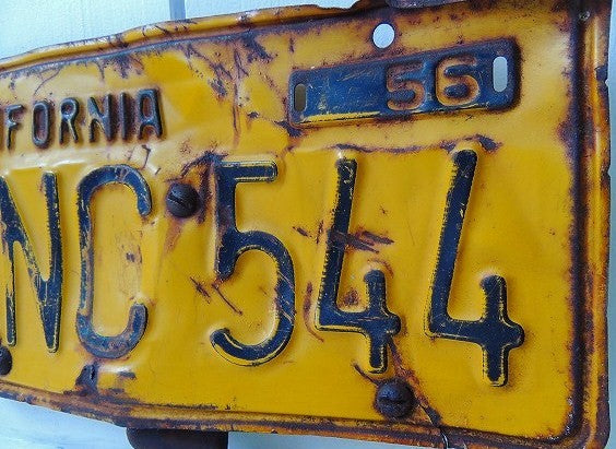 CALIFORNIA 56's カリフォルニア・イエロー・アンティーク・OLD・ナンバープレート