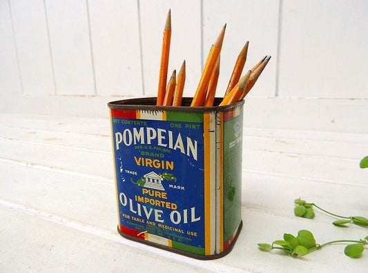 【POMPEIAN OLIVE OIL】ポンペイアン オリーブオイル・ヴィンテージ・ブリキ缶