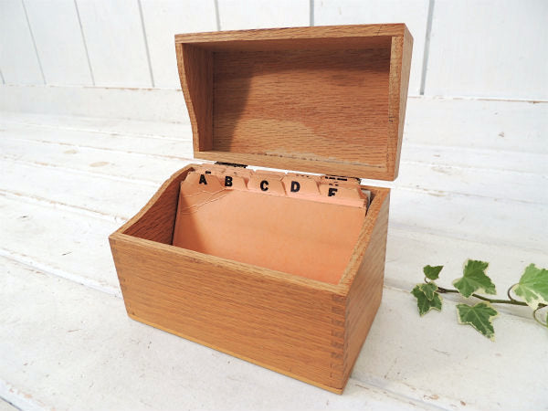 インデックスカード付き・組み木仕様・ヴィンテージ・木製カードボックス/ファイルケース