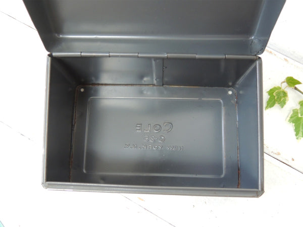 【COLE NEW YORK】カード付き・メタル製・ヴィンテージ・カードボックス/ファイルボックス