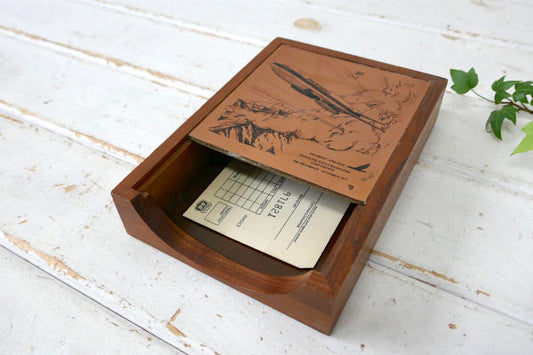 ピードモント航空 飛行機 木製 70s ヴィンテージ カードケース カードホルダー ステーショナリー