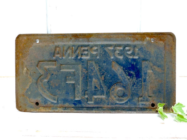 ペンシルベニア州・1937年・ナンバープレート・164F3・ビンテージ・ライセンス/モーター系