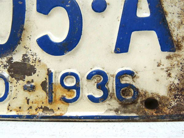 【6105・A】オハイオ州・1936年・ヴィンテージ・ナンバープレート/カーライセンスプレート