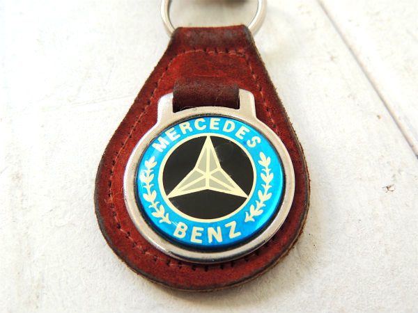 【メルセデス・ベンツ・ドイツ車】ヴィンテージ・革・レザーキーホルダー・鍵2本付き・モーター系