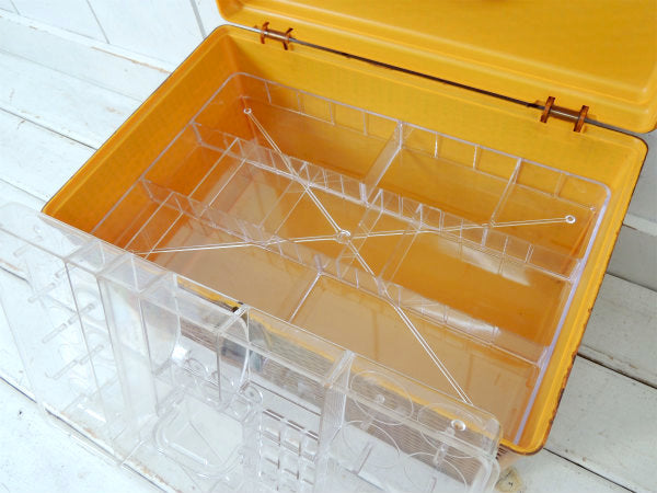 【WILSON】バスケット柄・3段式・ヴィンテージ・ソーイングボックス/裁縫箱 USA