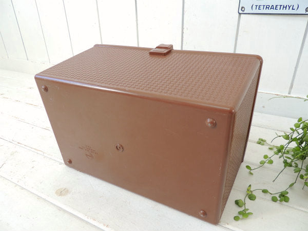 WILSON ブラウン・2段式・ヴィンテージ・ソーイングボックス 裁縫箱 USA ハンドメイド
