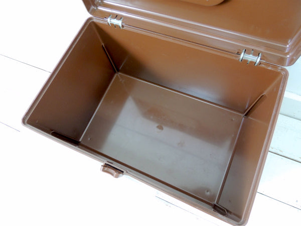 WILSON ブラウン・2段式・ヴィンテージ・ソーイングボックス 裁縫箱 USA ハンドメイド