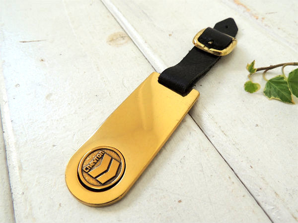 【Chevron oil・シェブロン】アドバタイジング・ヴィンテージ・ゴールドプレート・バックタグ