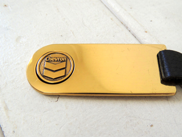 【Chevron oil・シェブロン】アドバタイジング・ヴィンテージ・ゴールドプレート・バックタグ