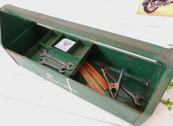 【Amsco】USA・グリーン色のスチール製・2段式・ヴィンテージ・ツールケース/工具箱