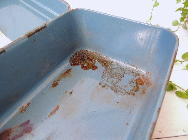 USA・グレー色・ブリキ製・ヴィンテージ・ツールボックス/工具箱/インダストリアル