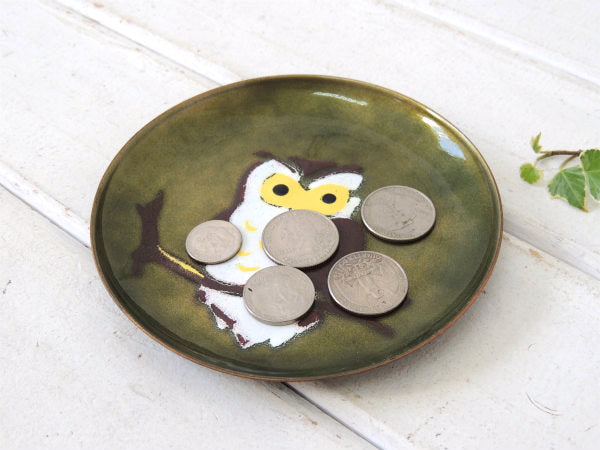 【Bovano】ふくろう柄・エナメル製・ヴィンテージ・トレイ/アクセサリートレイ