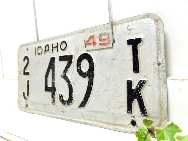 【アイダホ州・1949y・IDAHO】エンボス文字・ヴィンテージ・ナンバープレート・USA