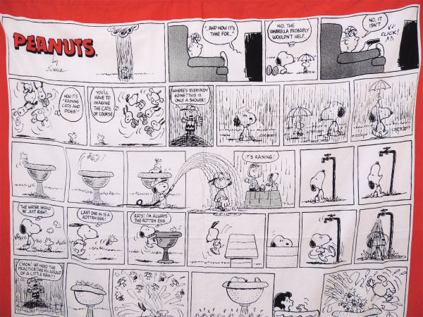 【スヌーピー】ピーナッツの仲間・コミック柄・コットン100%・ファブリック製・シャワーカーテン/生地