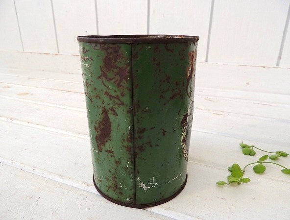 【CONOCO】USA・グリーン色・ヴィンテージ・モーターオイル缶/ティン缶