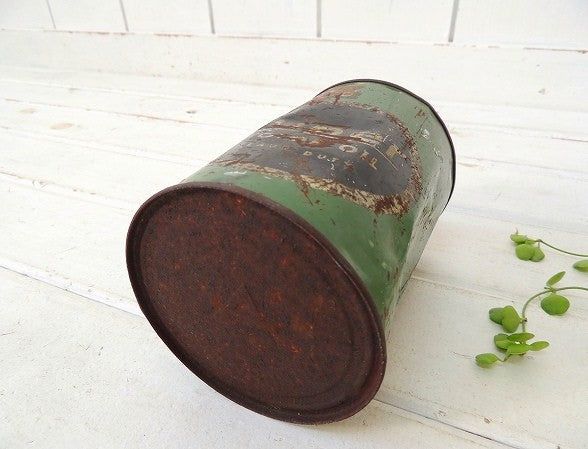 【CONOCO】USA・グリーン色・ヴィンテージ・モーターオイル缶/ティン缶