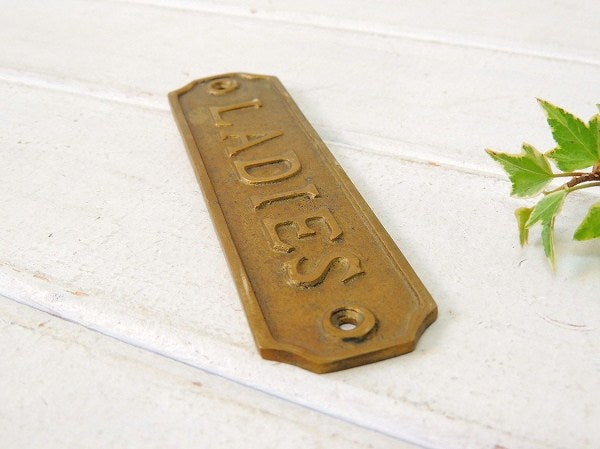 【LADIES/船内プレート/真鍮製】アンティーク・サインプレート・看板・標示・船