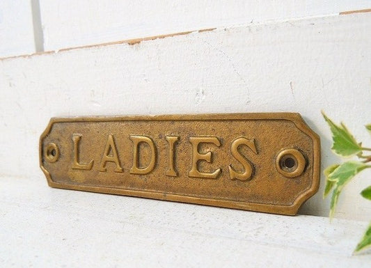 【LADIES/船内プレート/真鍮製】アンティーク・サインプレート・看板・標示・船