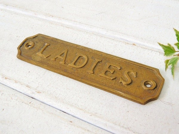 【LADIES/船内プレート/真鍮製】アンティーク・サインプレート・看板・標示・船