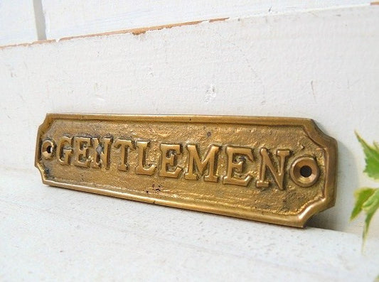 【GENTLEMEN/船内プレート/真鍮製】アンティーク・サインプレート・看板