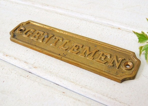 【GENTLEMEN/船内プレート/真鍮製】アンティーク・サインプレート・看板