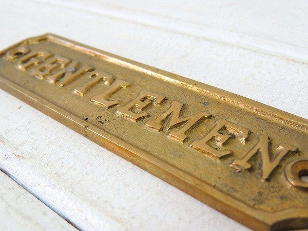 【GENTLEMEN/船内プレート/真鍮製】アンティーク・サインプレート・看板