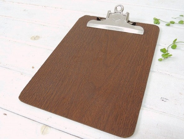 USA!ウッド柄・ヴィンテージ・クリップボード/バインダー