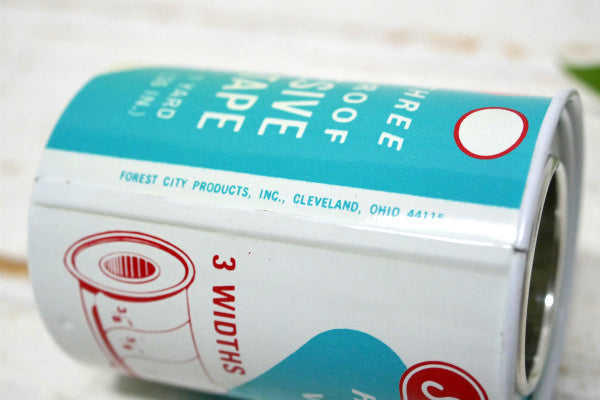 【Sentinel】ターコイズブルー・ティン製・デッドストック・ヴィンテージ・テープ缶・ティン缶