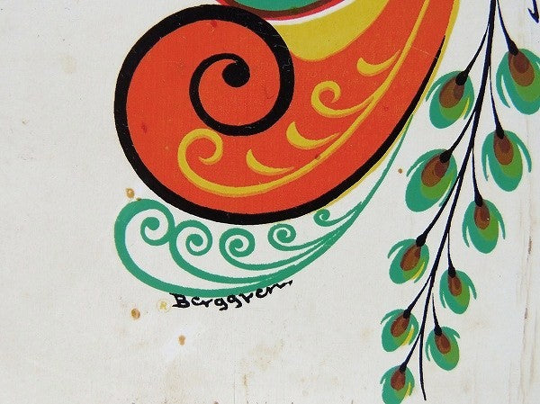 【BERGGREN】スウェーデン・花柄の木製・アンティーク・カッティングボード/まな板