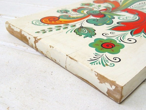 【BERGGREN】スウェーデン・花柄の木製・アンティーク・カッティングボード/まな板