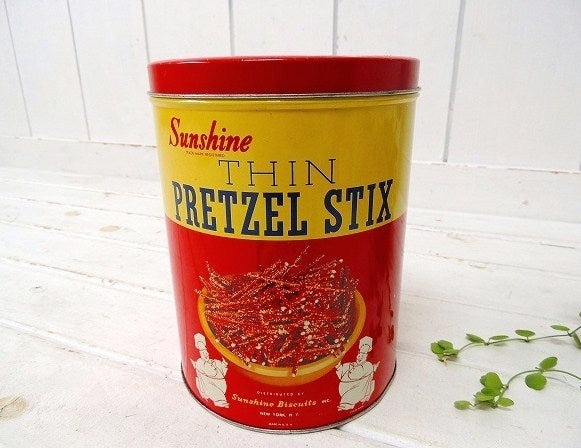 Sunshine ビスケット プレッツェル USA ヴィンテージ・ティン缶 キャニスター