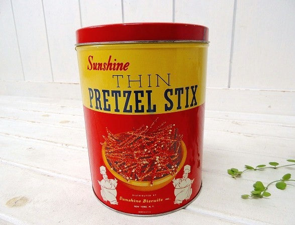 Sunshine ビスケット プレッツェル USA ヴィンテージ・ティン缶 キャニスター