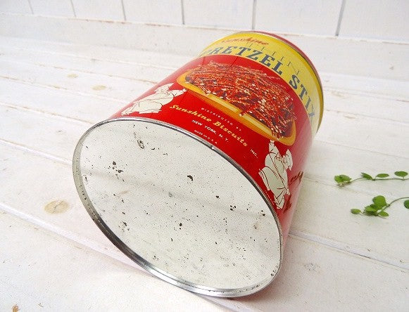 Sunshine ビスケット プレッツェル USA ヴィンテージ・ティン缶 キャニスター