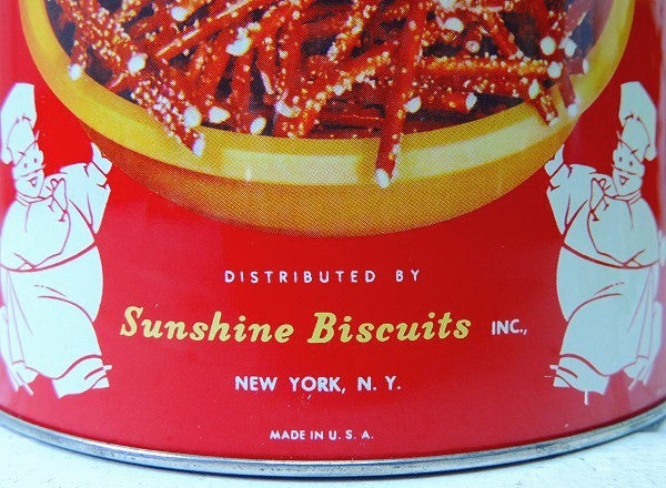 Sunshine ビスケット プレッツェル USA ヴィンテージ・ティン缶 キャニスター