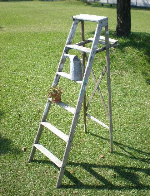 USA　アンティーク・木製ステップラダー/脚立